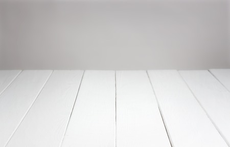 Empty white wooden table product display montageの写真素材