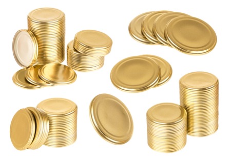 Metal cover for closing of glass jars. Lid for conservationの写真素材