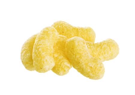 Corn sticks isolated on white background with clipping pathの写真素材