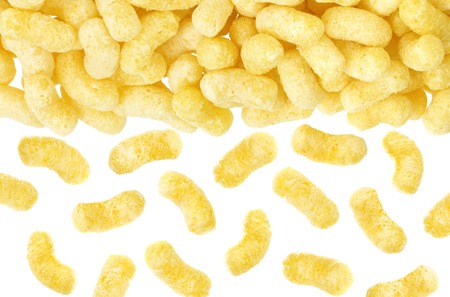 Corn sticks isolated on white background with clipping pathの写真素材