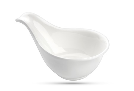 Empty bowl isolated on white background with clipping pathの写真素材