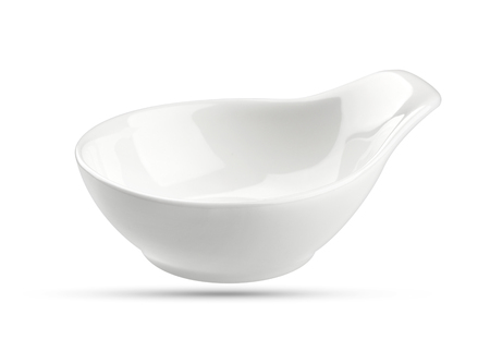 Empty bowl isolated on white background with clipping pathの写真素材
