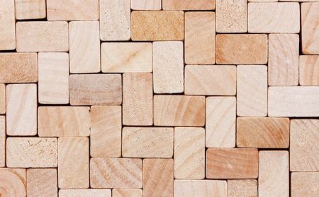 Wood cubes background or texture of plankの写真素材