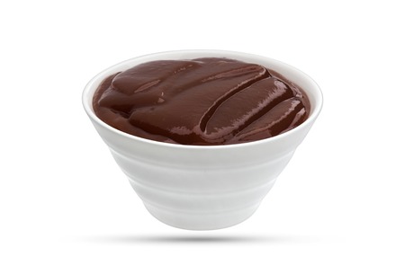 Barbecue sauce in a bowl isolated on white background with clipping pathの写真素材