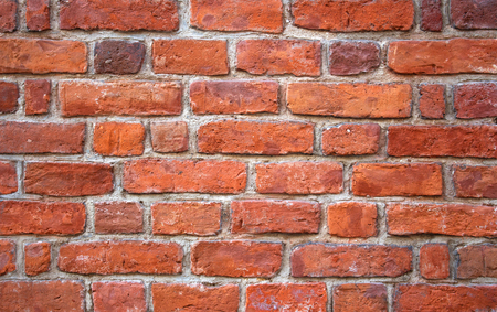 Red brick wall texture grunge backgroundの写真素材