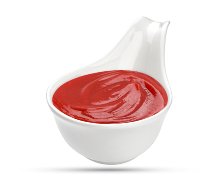 Ketchup isolated on whiteの写真素材