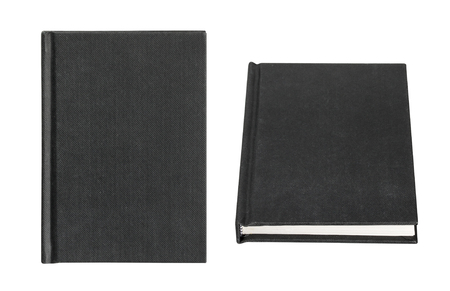 Black book cover isolated on white backgroundの写真素材