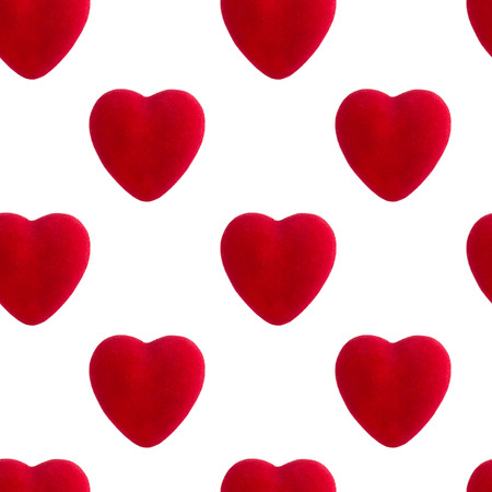 Red heart seamless pattern, valentines day conceptの写真素材