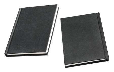 Black book cover isolated on white backgroundの写真素材