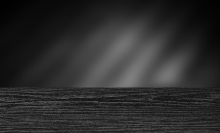 Dark wooden table for product display montageの写真素材