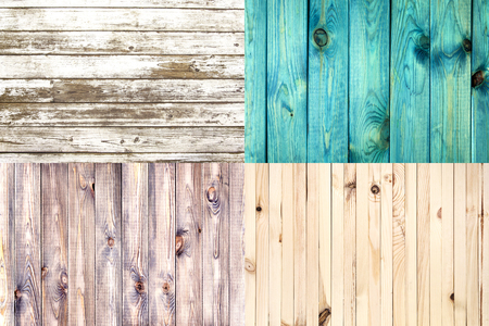 Collection of light wooden boards texture backgroundの写真素材