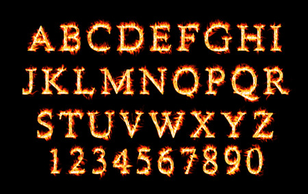 Fiery fontの写真素材