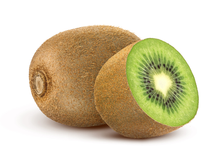 Kiwi fruit isolated on white backgroundの写真素材