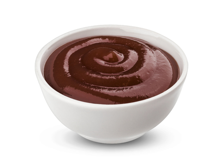 Grill sauce in bowl isolated on white backgroundの写真素材