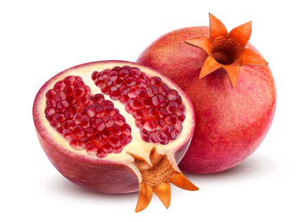 Pomegranate isolated on white backgroundの写真素材