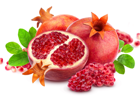 Pomegranate isolated on white backgroundの写真素材