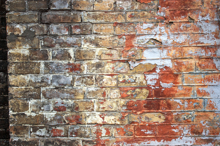 Close-up of old brick wall background texture.の写真素材