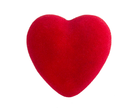 Red heart isolated on white backgroundの写真素材