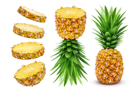 Pineapple isolated on white backgroundの写真素材