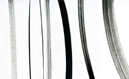 Set of brush strokes. Grunge handmade lines collection. Set of black painted brush strokes isolated on white.の写真素材
