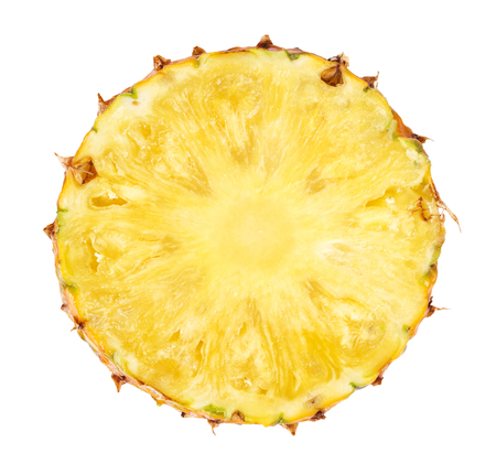 Pineapple slice isolated on white backgroundの写真素材