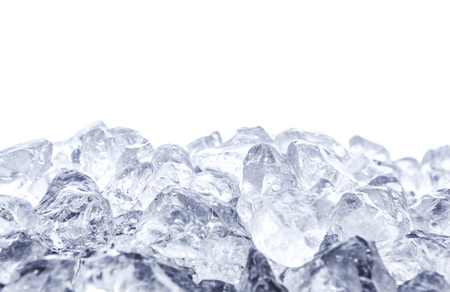 Heap of crushed ice on white backgroundの写真素材