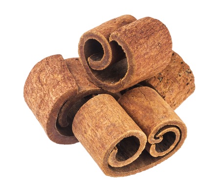 Cinnamon stick isolated on white backgroundの写真素材