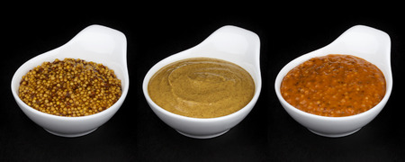 Set of different types of mustardの写真素材