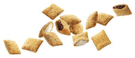 Sweet corn pads isolated on white backgroundの写真素材