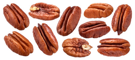 Pecan nuts isolated on white background