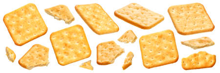 Crackers isolated on white background