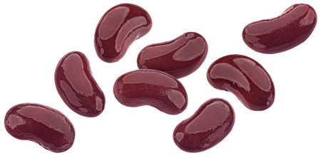 Canned red kidney beans isolated on white backgroundの写真素材