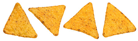Nachos isolated on white background with clipping pathの写真素材