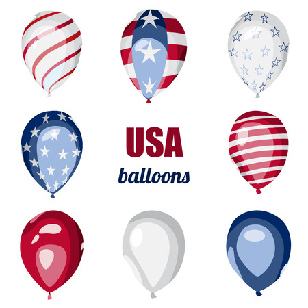 Set of american styled balloonsのイラスト素材