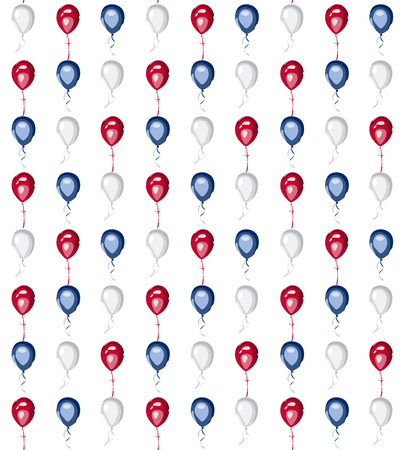 White, blue and red balloons seamless patternのイラスト素材