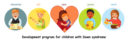 Children with Down syndrome developmentのイラスト素材