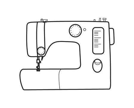 Sewing machine thin line vectorのイラスト素材