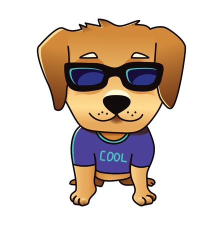 Cute cool dog.のイラスト素材