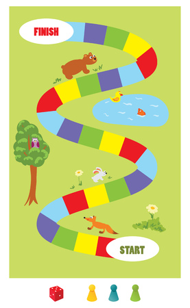 Board game for kids with diceのイラスト素材