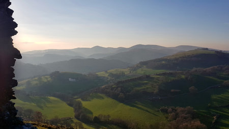 Aerial view of a beautiful valley in the early morning light.の写真素材