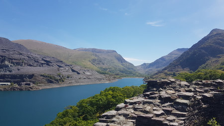 Loch Lomond, Snowdonia National Park, Wales, UKの写真素材