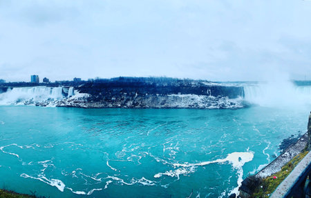 Niagara Falls, Ontario, Canada. Niagara Falls is the largest waterfall in the world.の写真素材