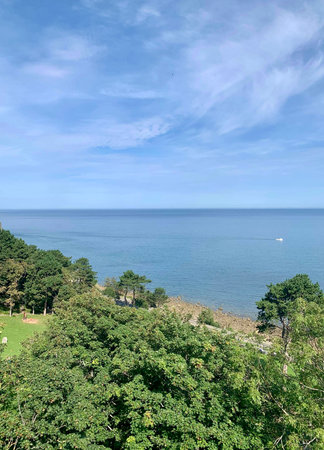 Beautiful view of the sea from the height of the cliff.の写真素材