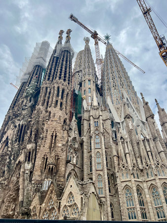 Sagrada Familia - the impressive cathedral designed by Gaudi, which is being build since 1882 and is not finished yet September 28, 2014 in Barcelona, Spain.の写真素材
