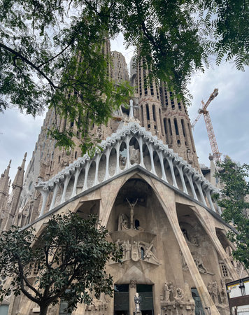 Sagrada Familia - the impressive cathedral designed by Gaudi, which is being build since 1882 and is not finished yet September 24, 2014 in Barcelona, Spain.の写真素材