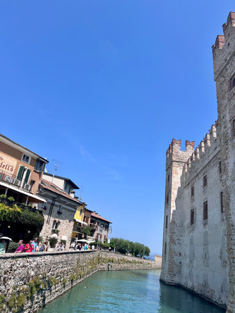 The Scaliger Castle in Sirmione, Italyの写真素材