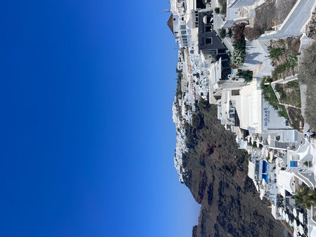 White architecture on Santorini island, Greece. Beautiful landscape.の写真素材