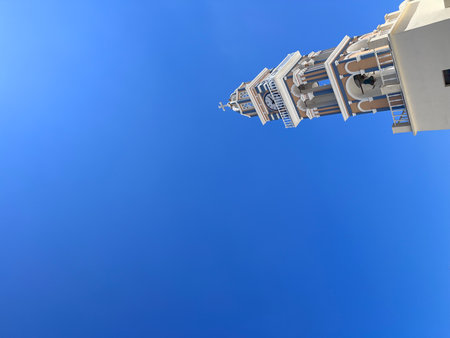 Tower in a perfect blue sky, Real Photo!の写真素材