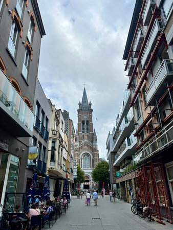 Street in the center of Bruges, Belgium.の写真素材