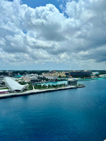 View of the port from the cruise ship, Florida.の写真素材